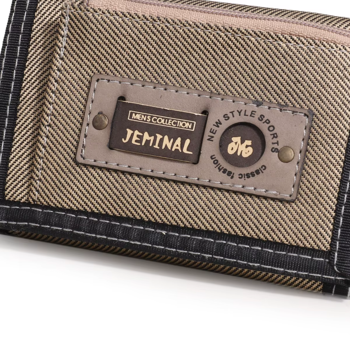 Portefeuille à trois volets en nylon gris pour hommes et femmes