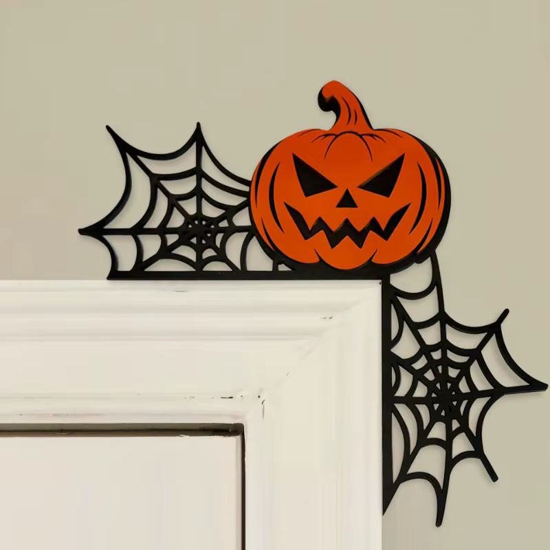 Cadre de porte en bois pour Halloween, décoration d'angle de porte, araignée, chauve-souris fantôme, décoration de Style gothique, ornement d'halloween, nouvelle collection