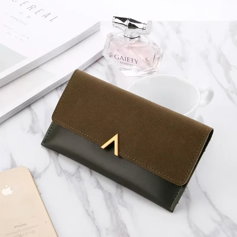 Portefeuilles en cuir à loquet pour femmes
