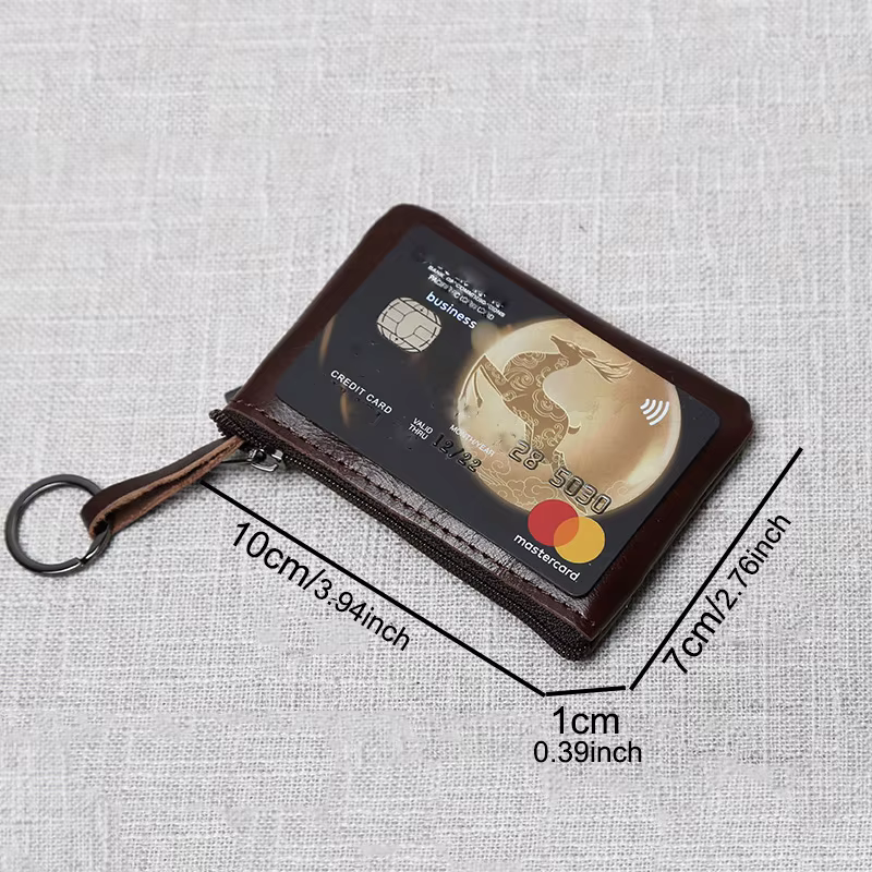 Mini porte-monnaie en cuir unisexe