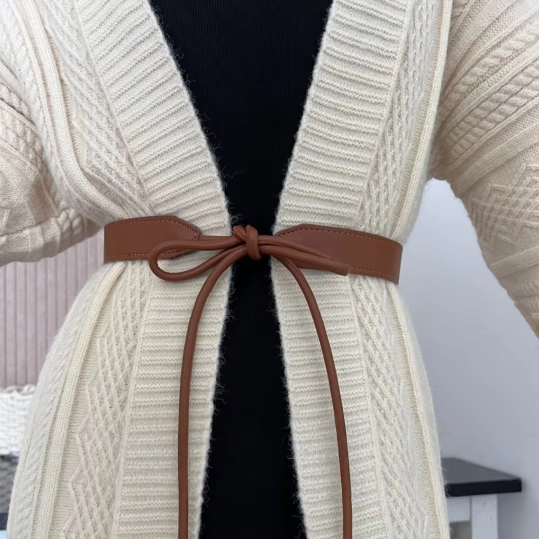 Ceinture pour femme, ceinture de robe ajustable à nœud