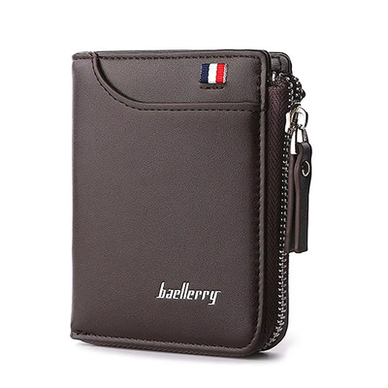 Portefeuille court en cuir PU pour hommes