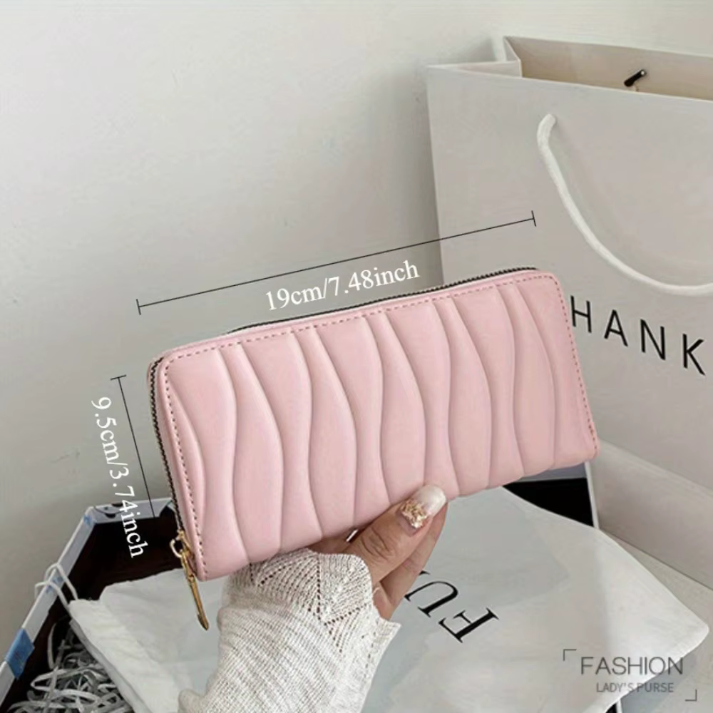 Femmes Long portefeuille mode porte-monnaie sac à main fermeture éclair polyvalent grande capacité
