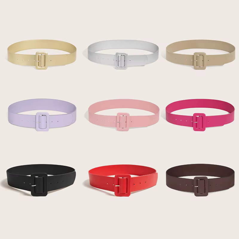 Ceinture large en cuir PU pour femmes
