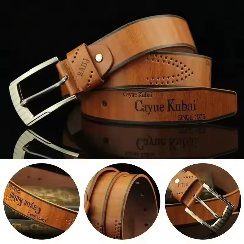 Ceinture de luxe en cuir PU pour hommes