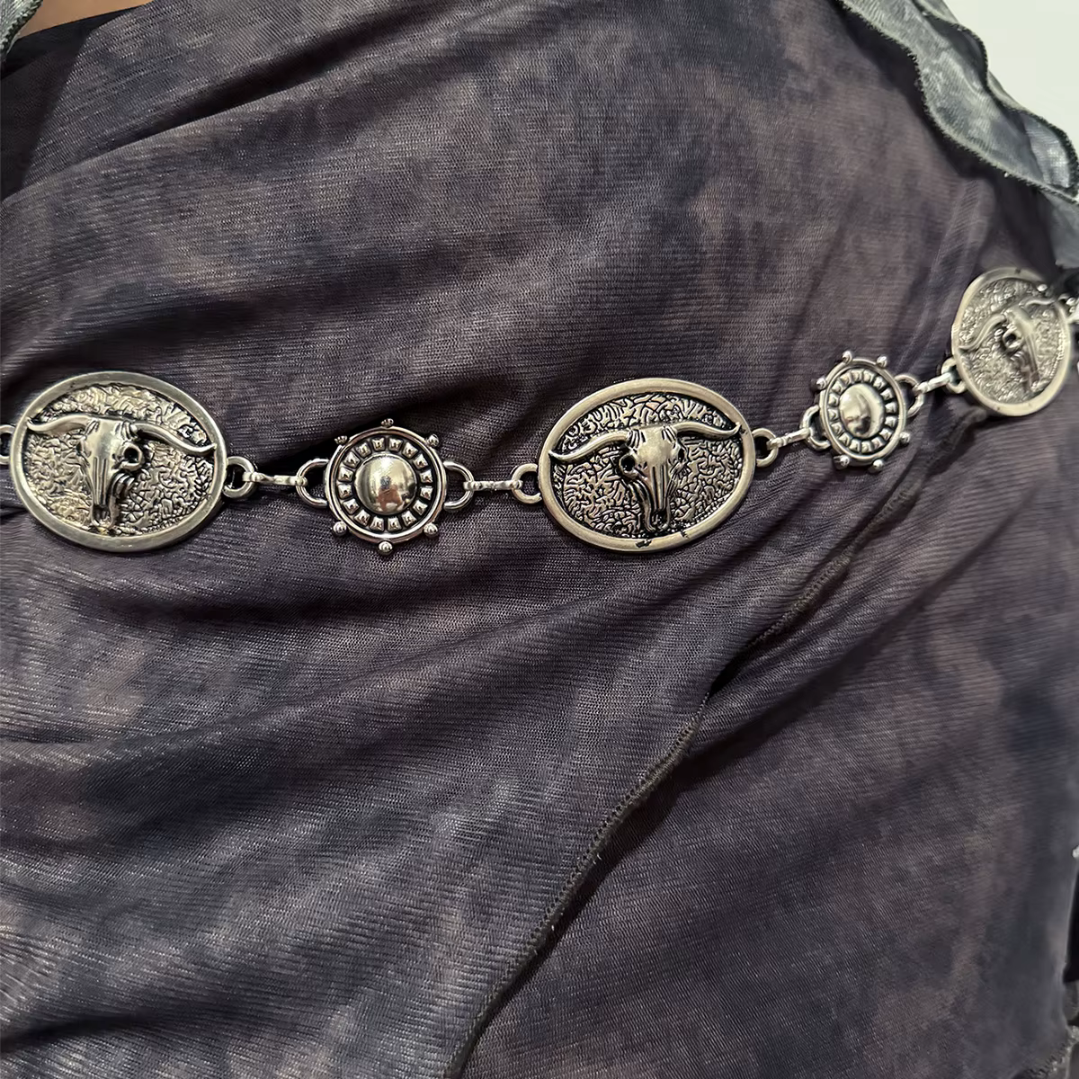 Ceinture chaîne en argent Vintage pour femmes