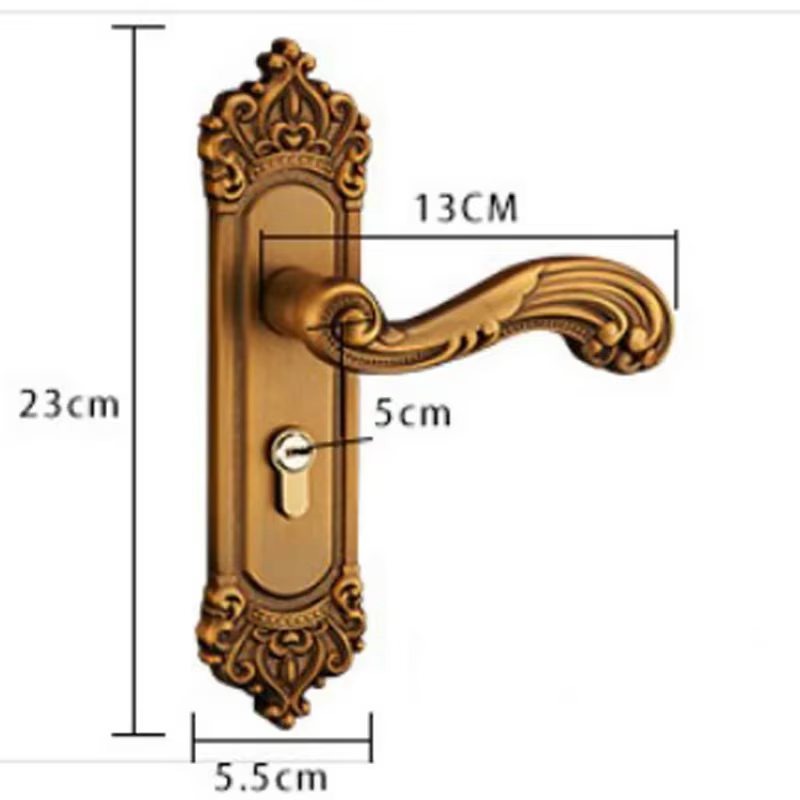 Poignée de porte à tige avec trois clés, utilisée pour les loquets de porte intérieure vintage dans les bureaux ou les poignées de porte avant