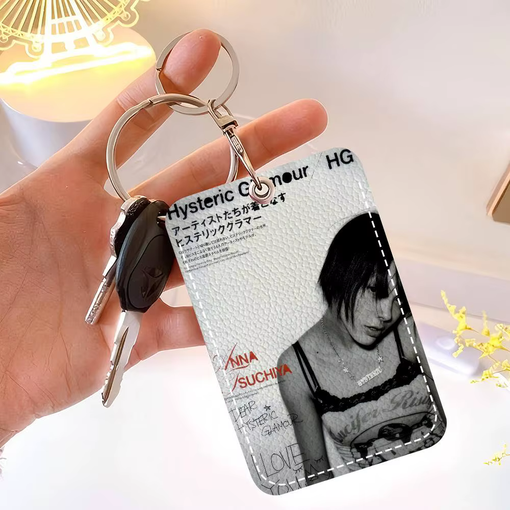 Porte-cartes en cuir moderne H-HystericS Glamour BRAND avec porte-clés – Support fiable pour cartes de bus et de métro