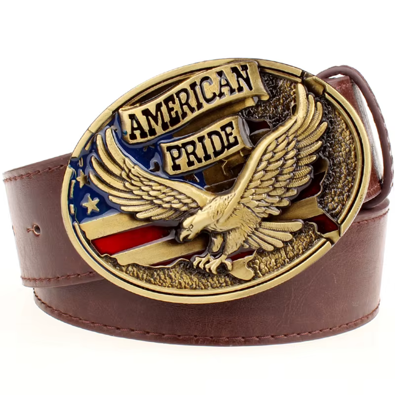 Ceinture à motif d'aigle américain pour hommes et femmes, ceinture de mode indienne