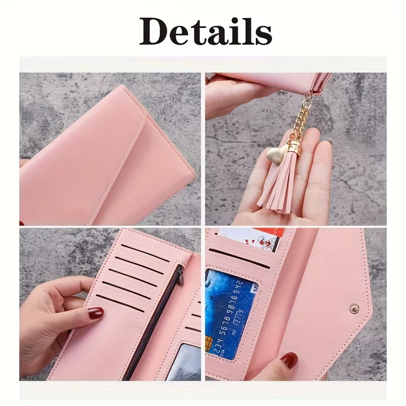 Portefeuille long personnalisable pour femme avec lettres