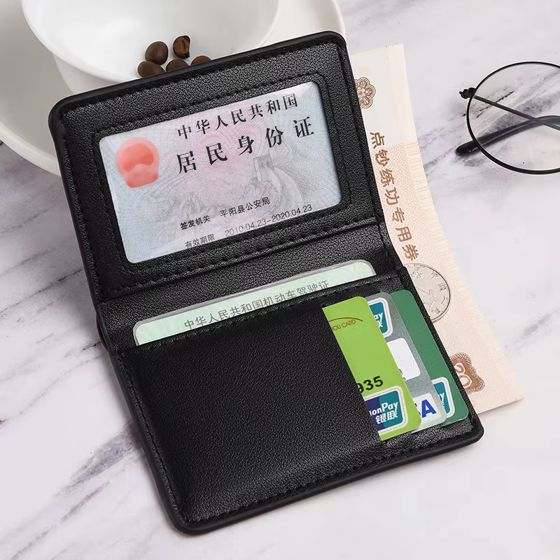 Nouveau Portefeuille Ultra Fin en Cuir PU Souple – Mini Porte-Cartes de Crédit