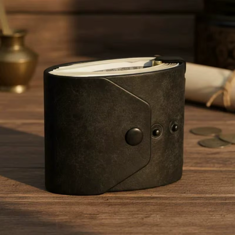 Porte-monnaie à accès rapide — Portefeuille en cuir PU / Porte-billets — Clip organisateur