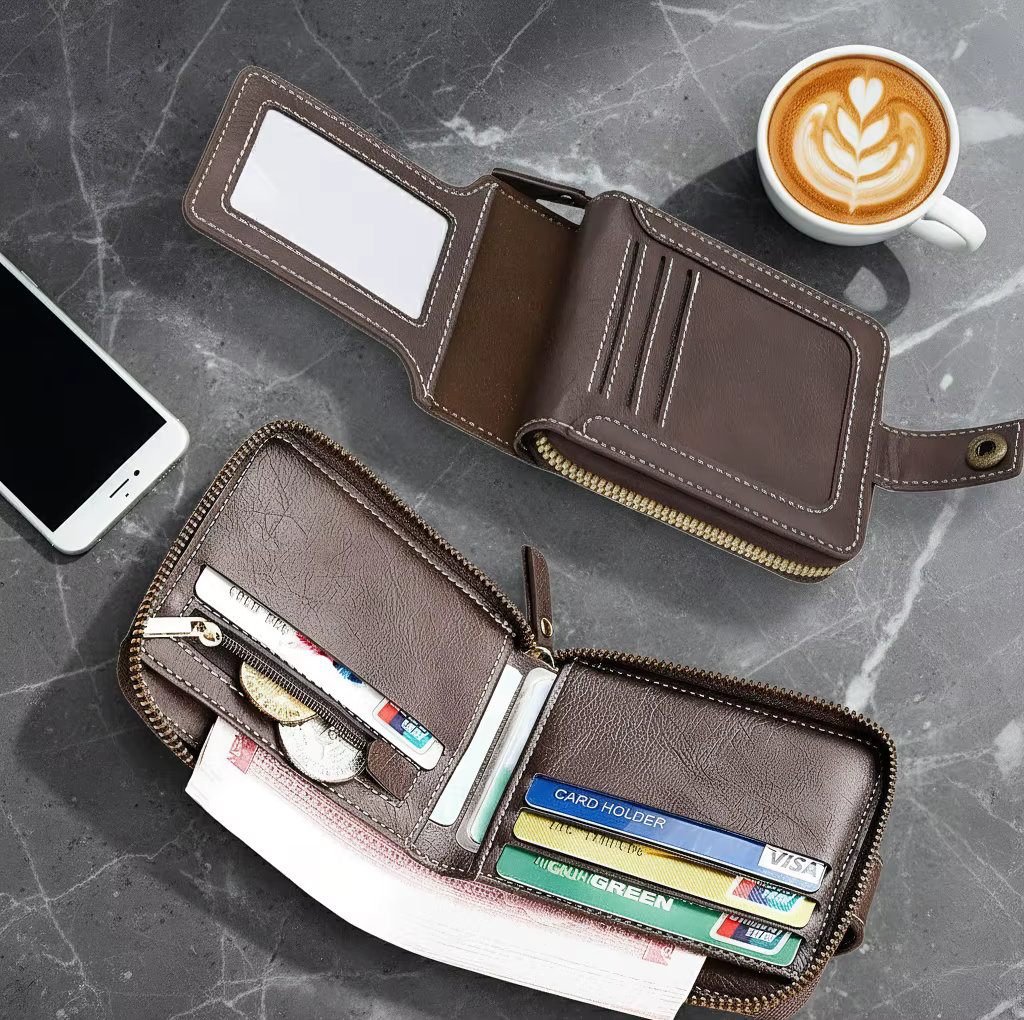 Portefeuille pour homme en cuir PU