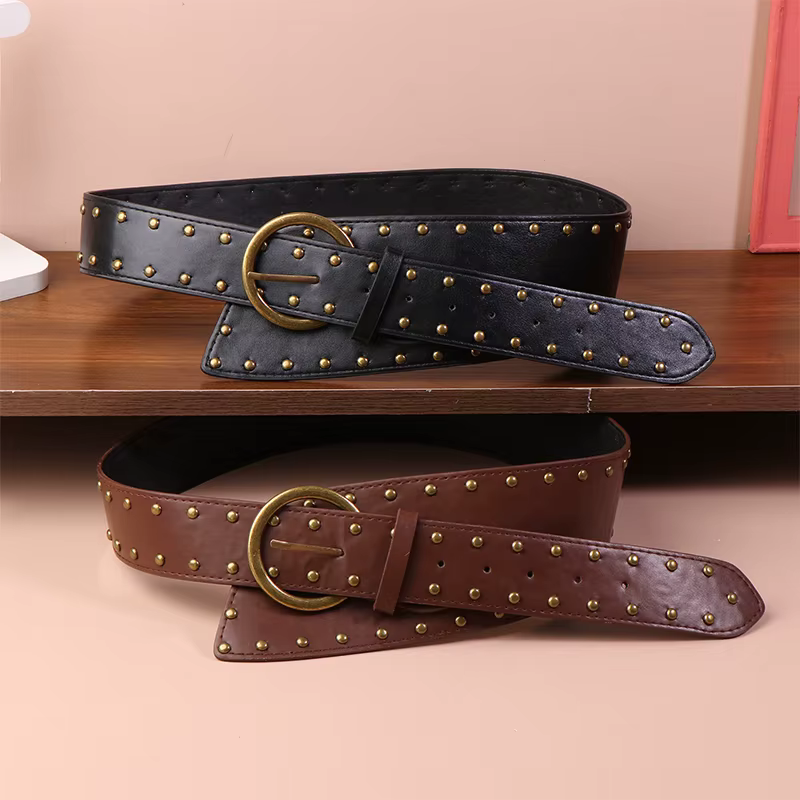 Nouvelle ceinture en cuir de style western pour femmes