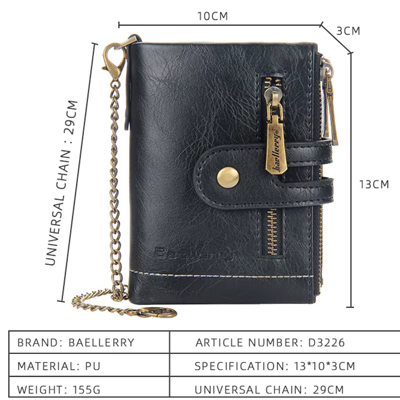 Portefeuille de luxe en cuir PU pour hommes