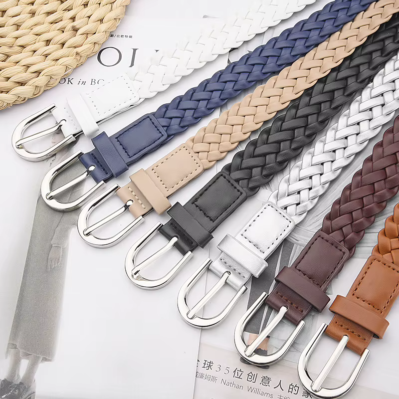 Ceinture tressée vintage à la mode pour femme