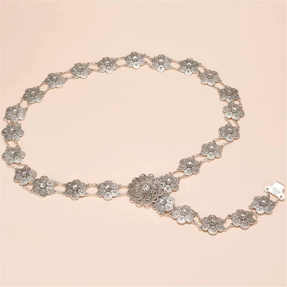 Ceinture pour femme atmosphérique et élégante, chaîne en métal, ceinture de style décontracté et polyvalente (B,105 CENTÍMETROS)