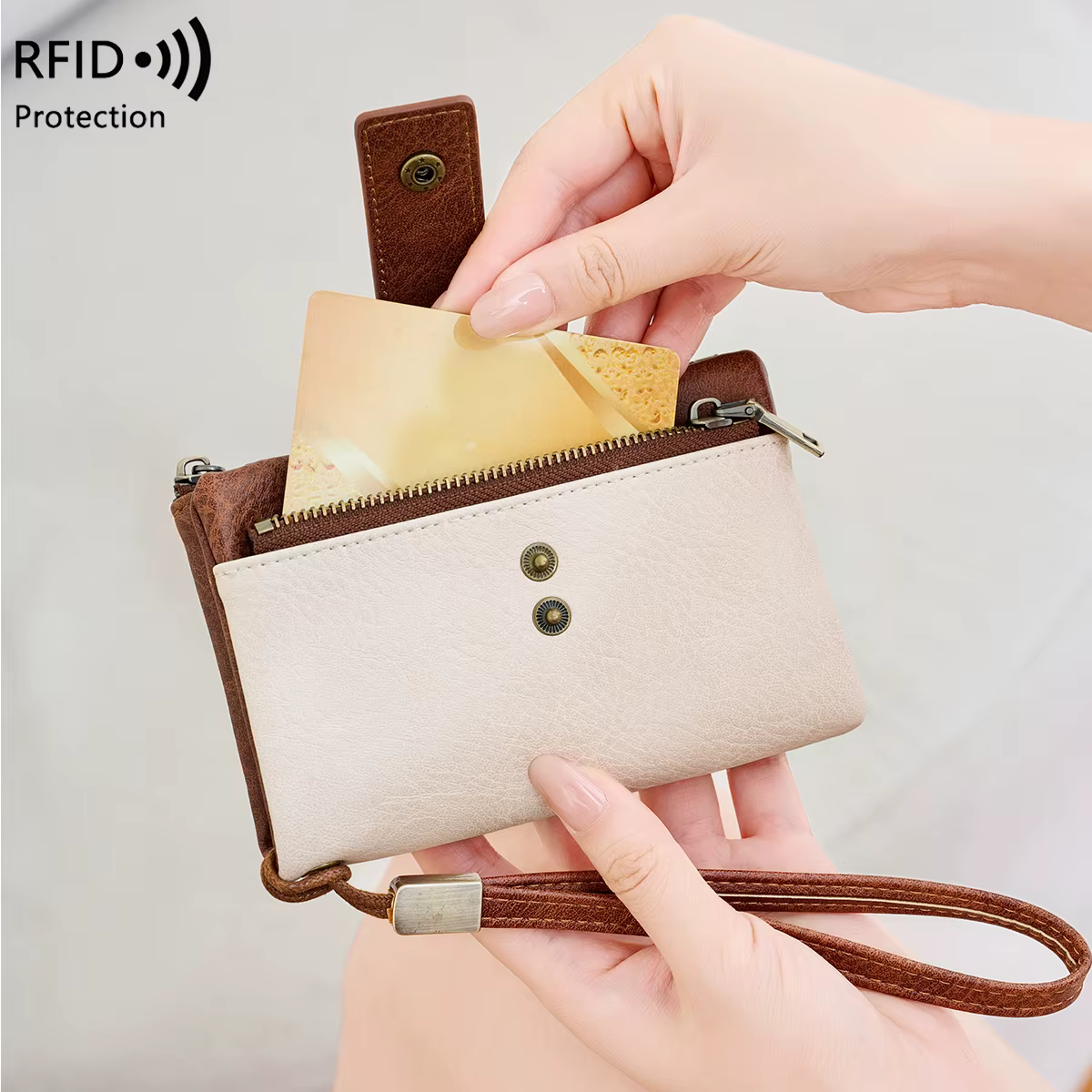 Portefeuille Vintage bloquant RFID pour femmes