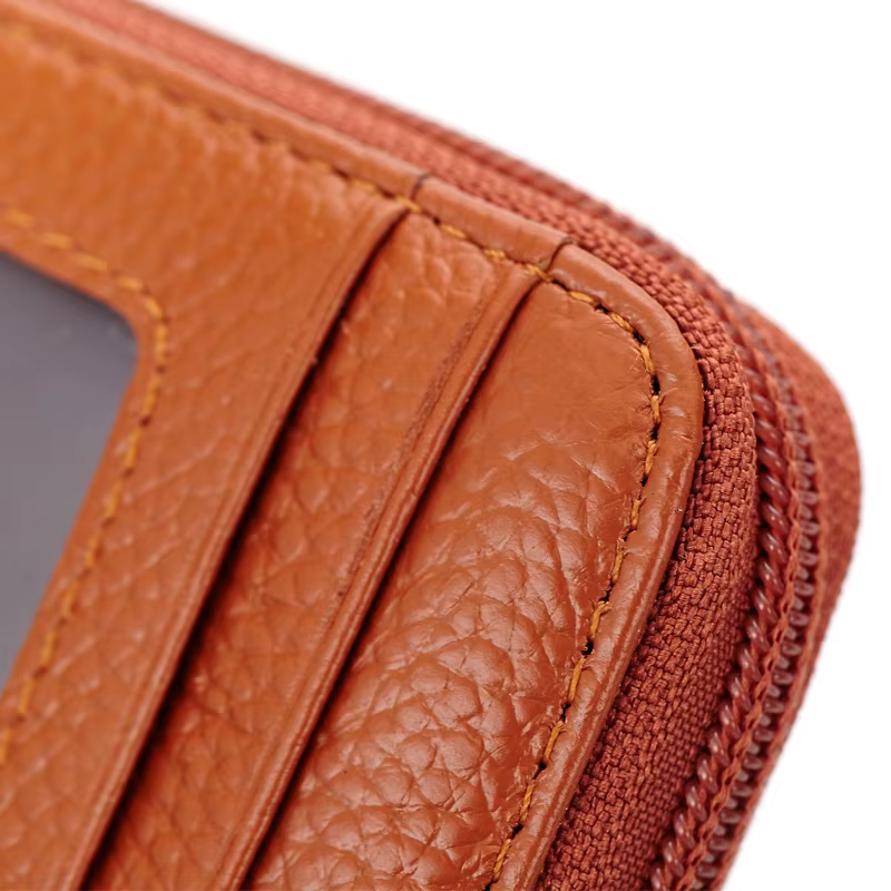 100% porte-carte de crédit en cuir véritable hommes femmes portefeuille banque