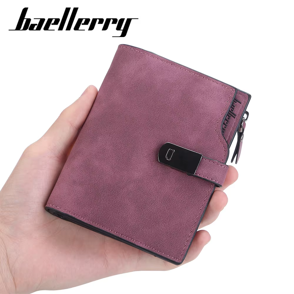 Baellerry femmes portefeuilles court boucle magnétique Top qualité porte-carte femme sac à main portefeuille à glissière