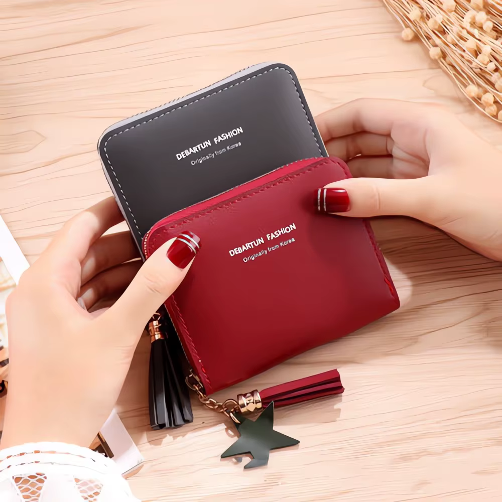 Porte-monnaie en cuir PU pour femmes
