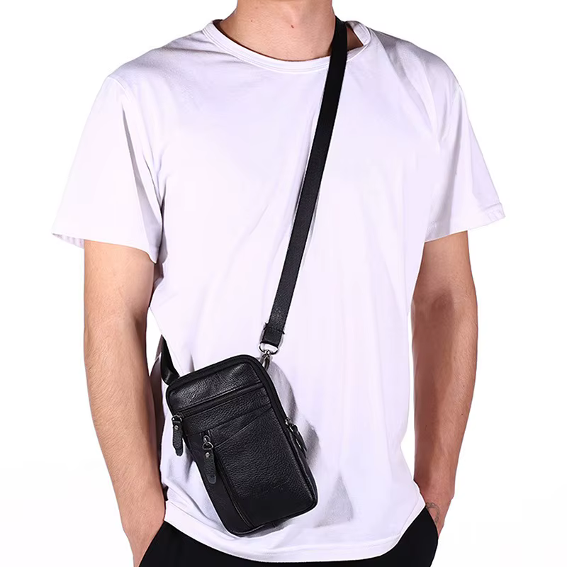 Sac de taille en cuir pour hommes