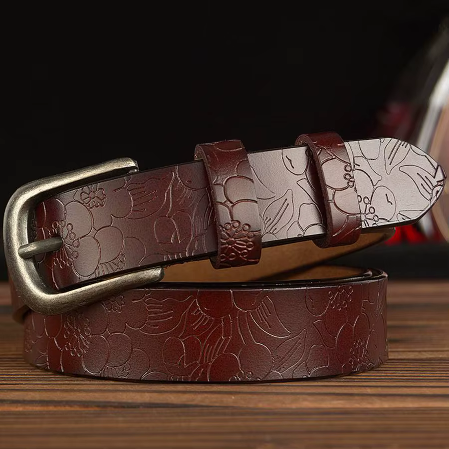 Longueur: 110-120 cm femmes ceinture en cuir véritable femme