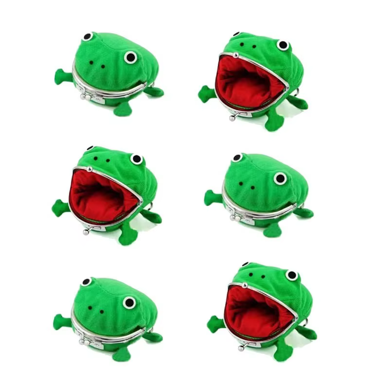 Porte-monnaie en peluche grenouille