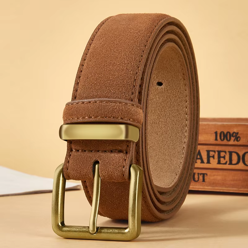 Ceinture de luxe en cuir de vache et daim pour femmes