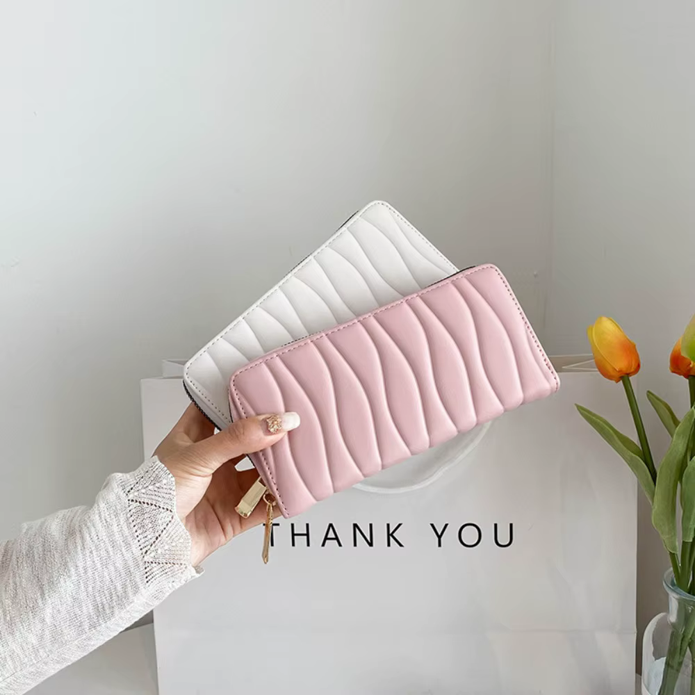 Femmes Long portefeuille mode porte-monnaie sac à main fermeture éclair polyvalent grande capacité