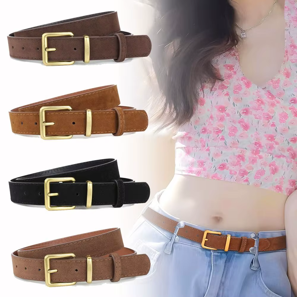 Ceinture en cuir suédé pour femmes