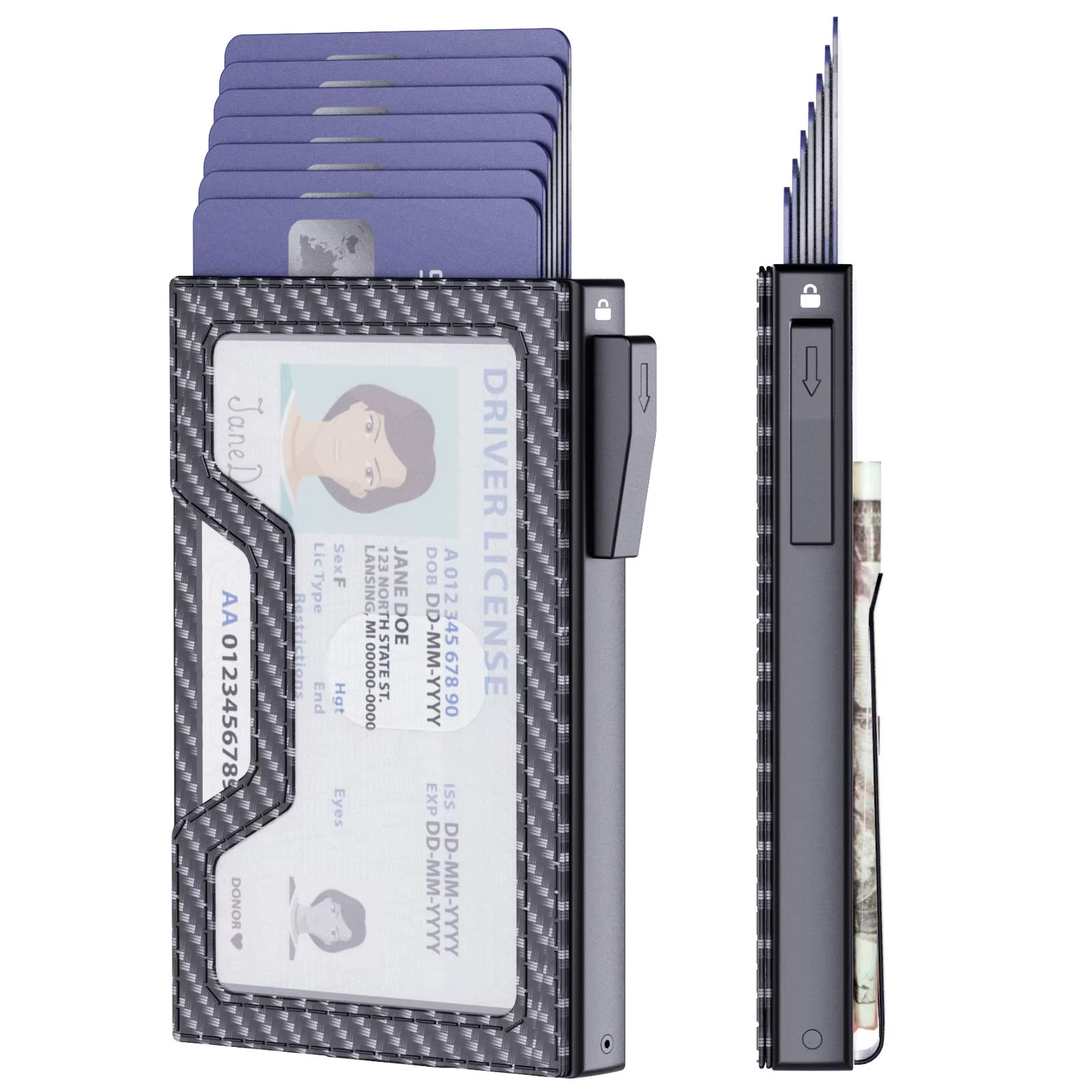 Porte-carte Pop-Up automatique à blocage RFID pour hommes