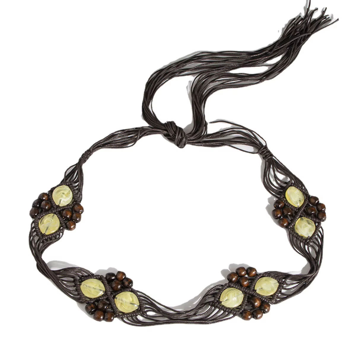 Ceinture à nœud tissé en perles de résine bohème