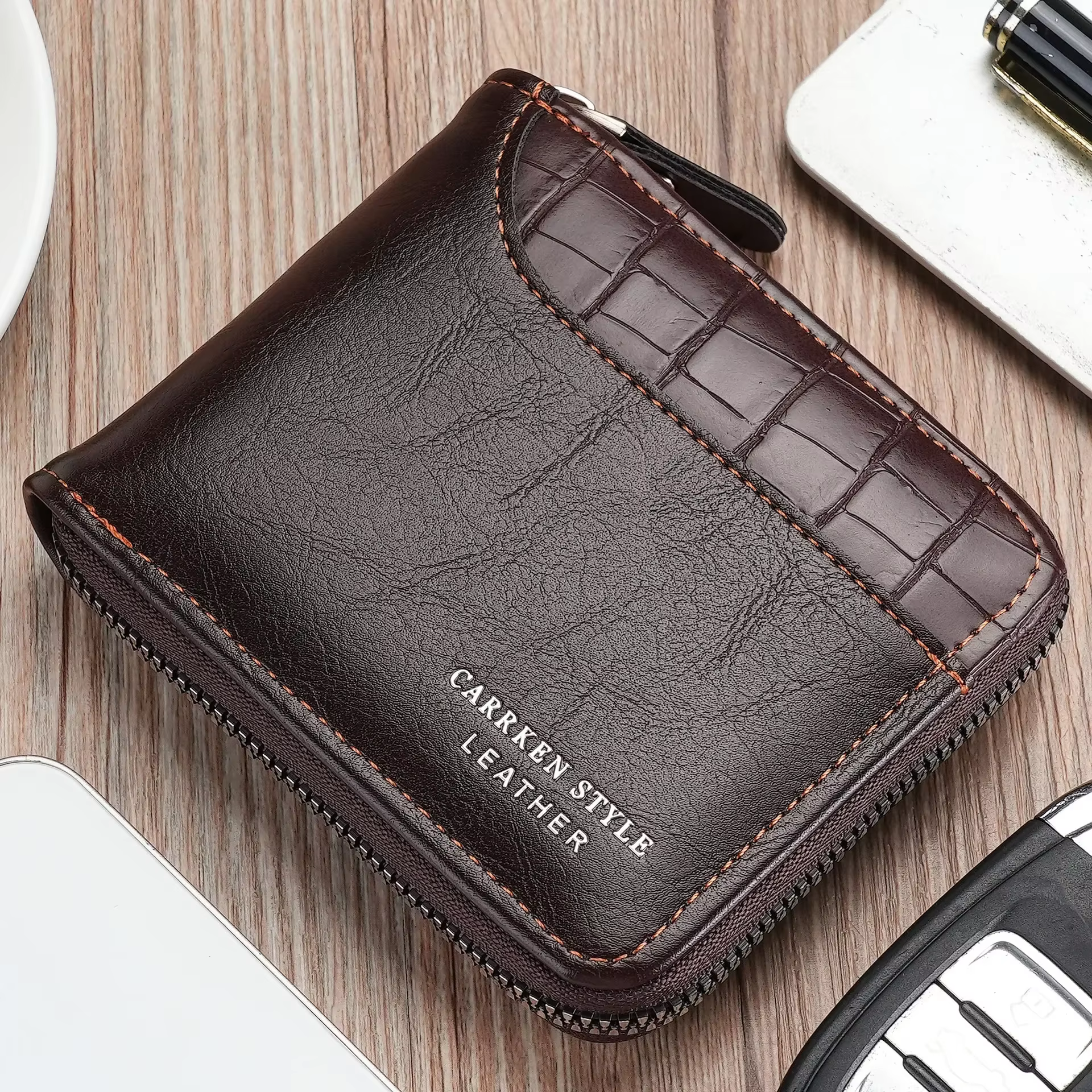 Portefeuille en cuir pour hommes