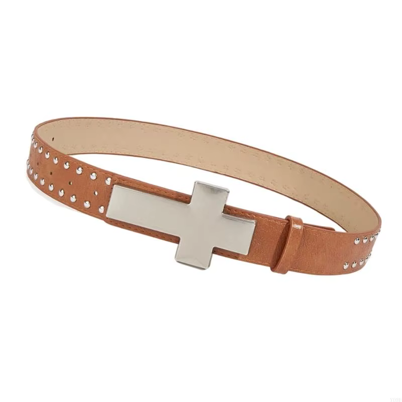 Ceinture cloutée Crucifix élégante pour hommes femmes