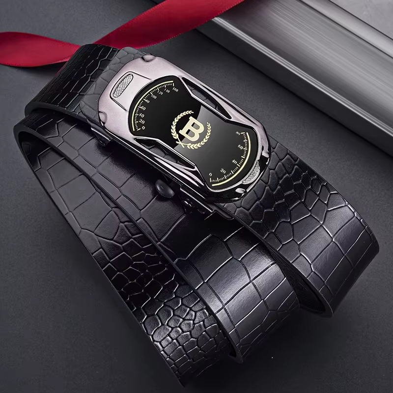 Ceinture en cuir PU élégante pour homme PAUL HUEMAN - Ceintures tendance - Boucle automatique pour affaires