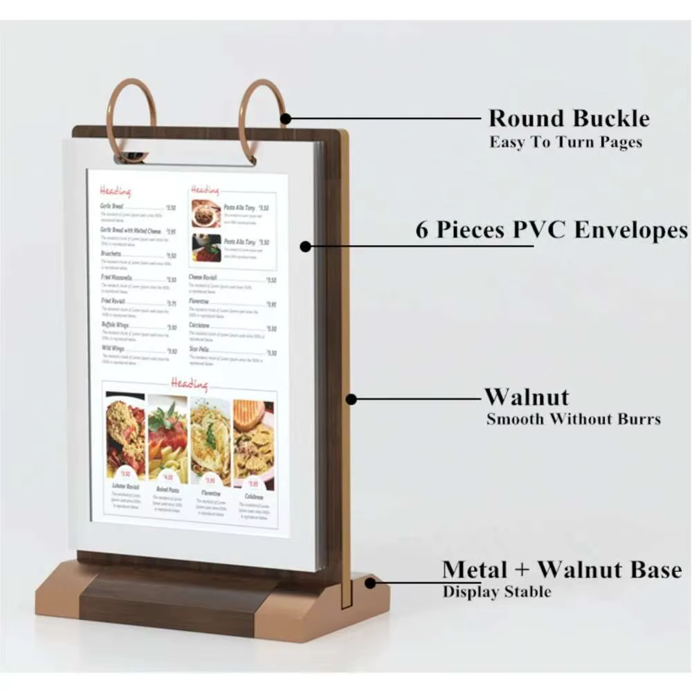 Supports de panneaux de Menu de Table tournante de Page A4, présentoir de cartes pour l'école, hôtel, bureau, magasin, affiche de Restaurant, cadre d'étiquette en papier