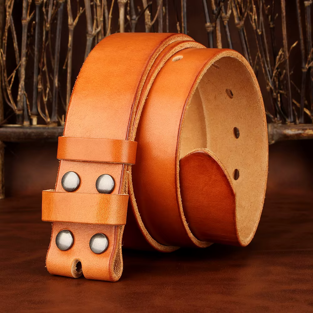 Sogefimen ceinture pour hommes sans boucle ceintures en cuir pleine fleur