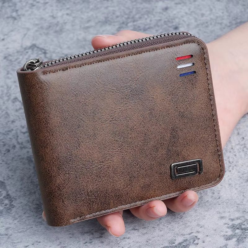 Portefeuille compact homme 2025 – Nouveau modèle uni