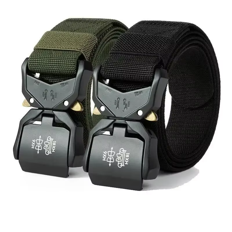 Nouvelle ceinture tactique à boucle à dégagement rapide, ceinture élastique décontractée pour l'entraînement, ceinture pour pantalon homme