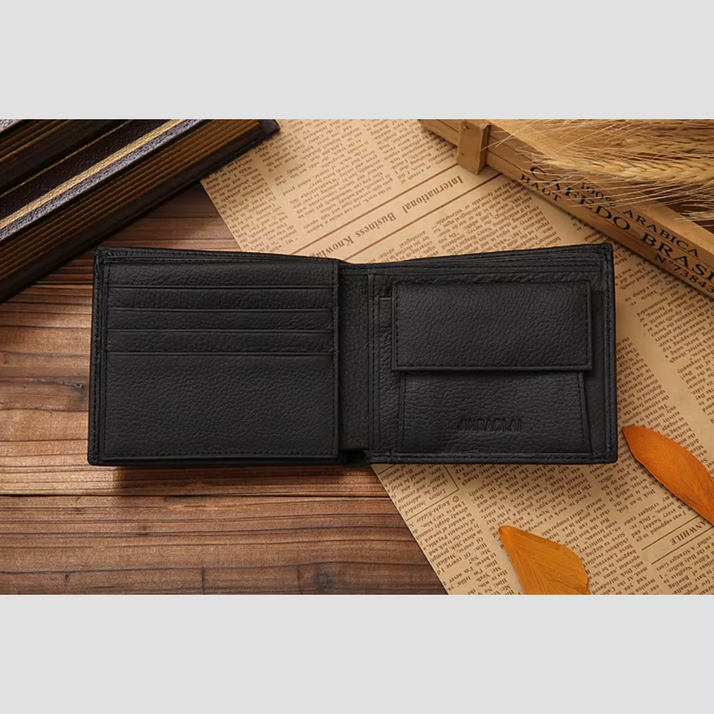 Portefeuille court en cuir décontracté pour homme