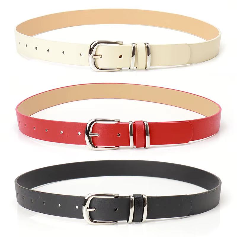 Nouvelle ceinture à double anneau à imprimé léopard pour femmes