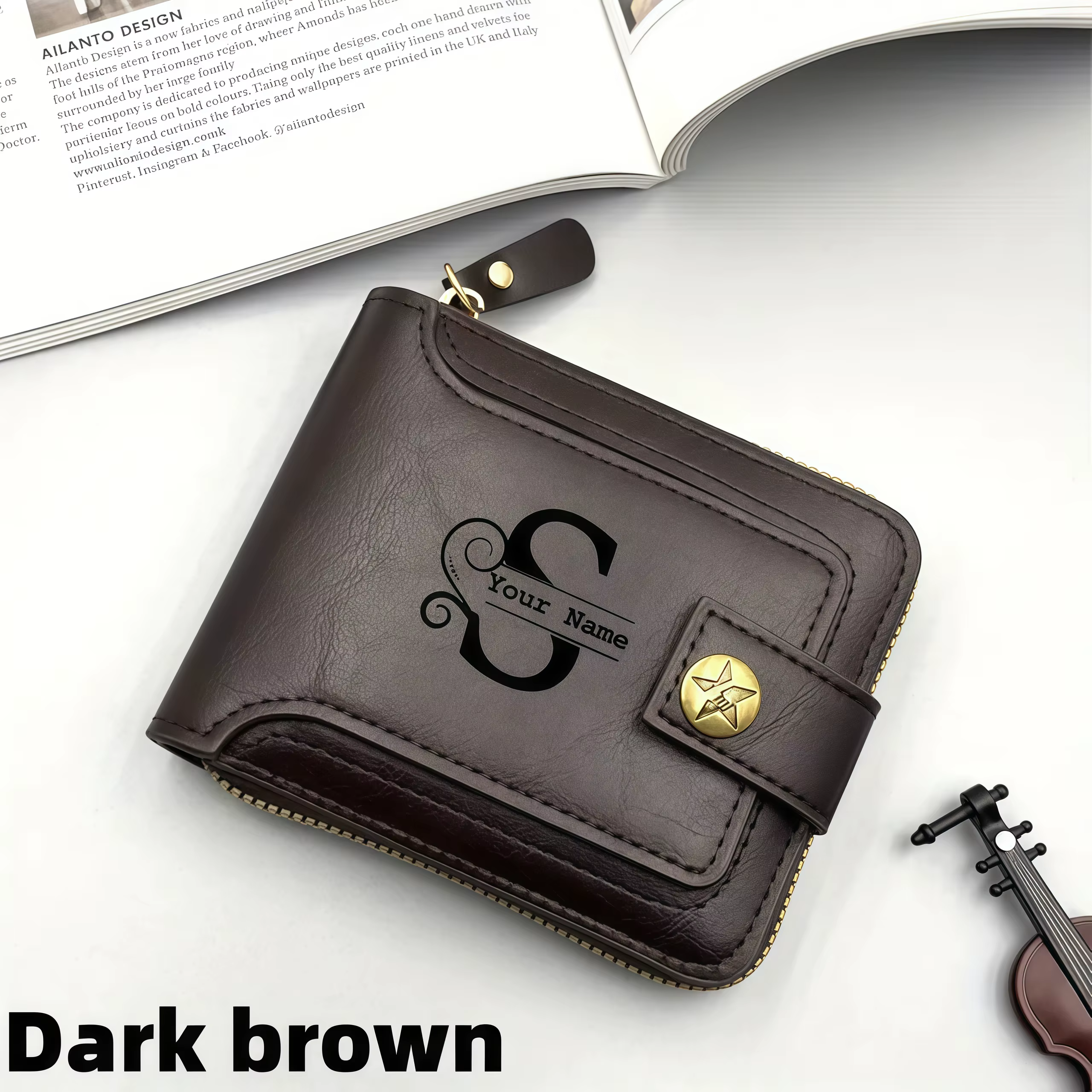 Portefeuille personnalisé pour homme avec nom