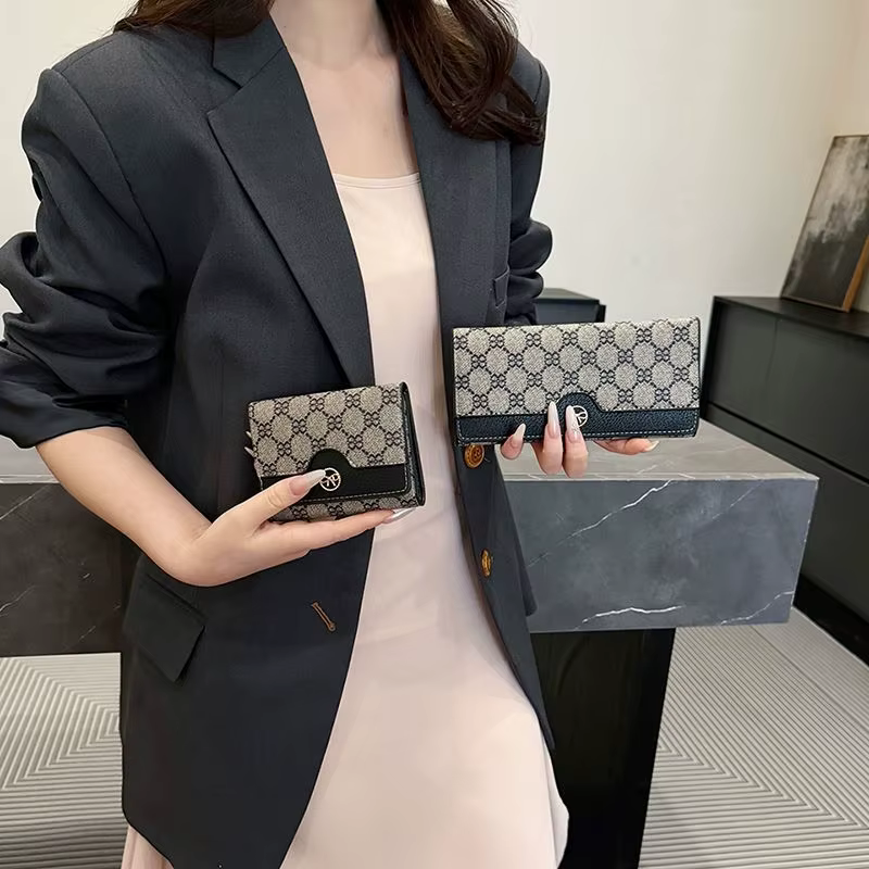 Portefeuille long classique de luxe rétro unisexe