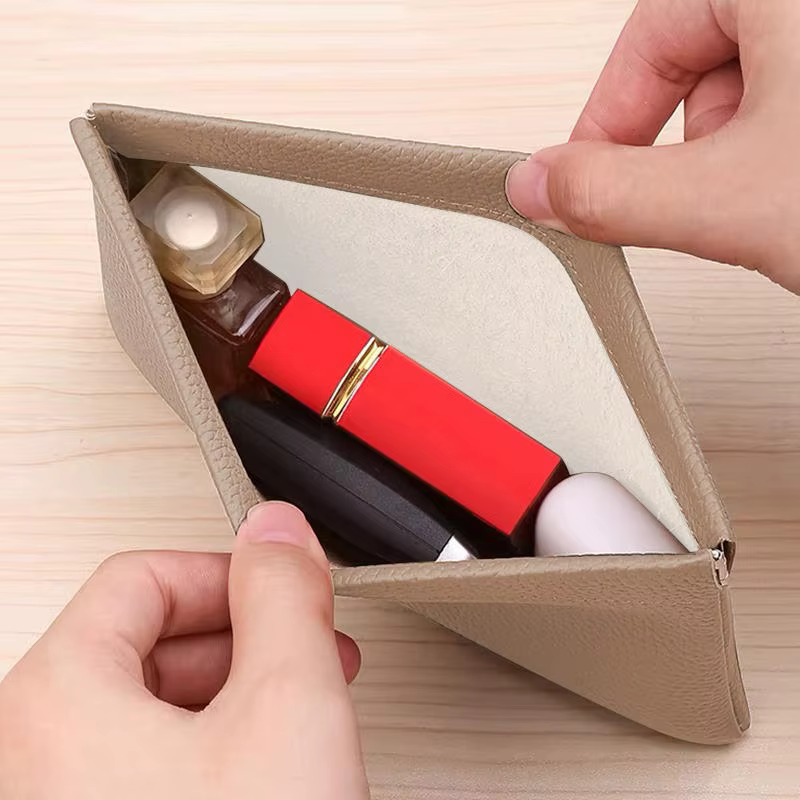 Portefeuille en cuir à fermeture automatique