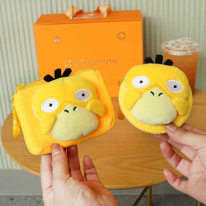 Porte-monnaie Anime Pokemon Psyduck, sac à casque mignon de dessin animé, sac de taille portable pour enfants, cadeau d'anniversaire tendance pour enfant
