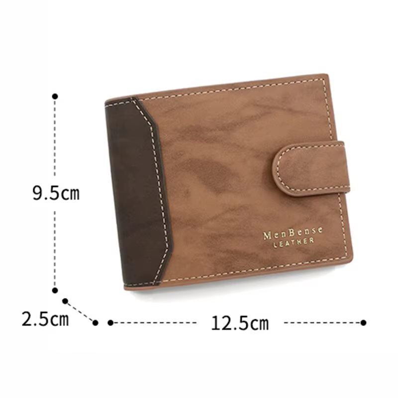 Portefeuille en cuir PU avec moraillon pour homme