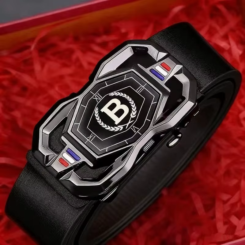 Ceinture pour homme en cuir véritable, ceinture de luxe pour homme, ceinture tendance pour jeans, ceinture polyvalente pour homme