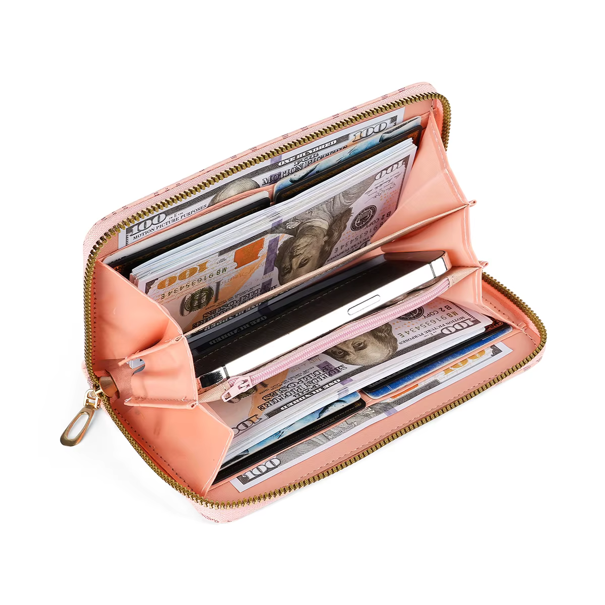 Portefeuille pour femme avec fermeture éclair simple