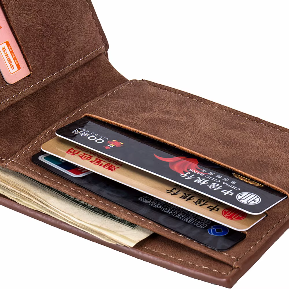 Baborry hommes portefeuilles mince portefeuille avec sac à monnaie fermeture éclair nouveau Design Dollar